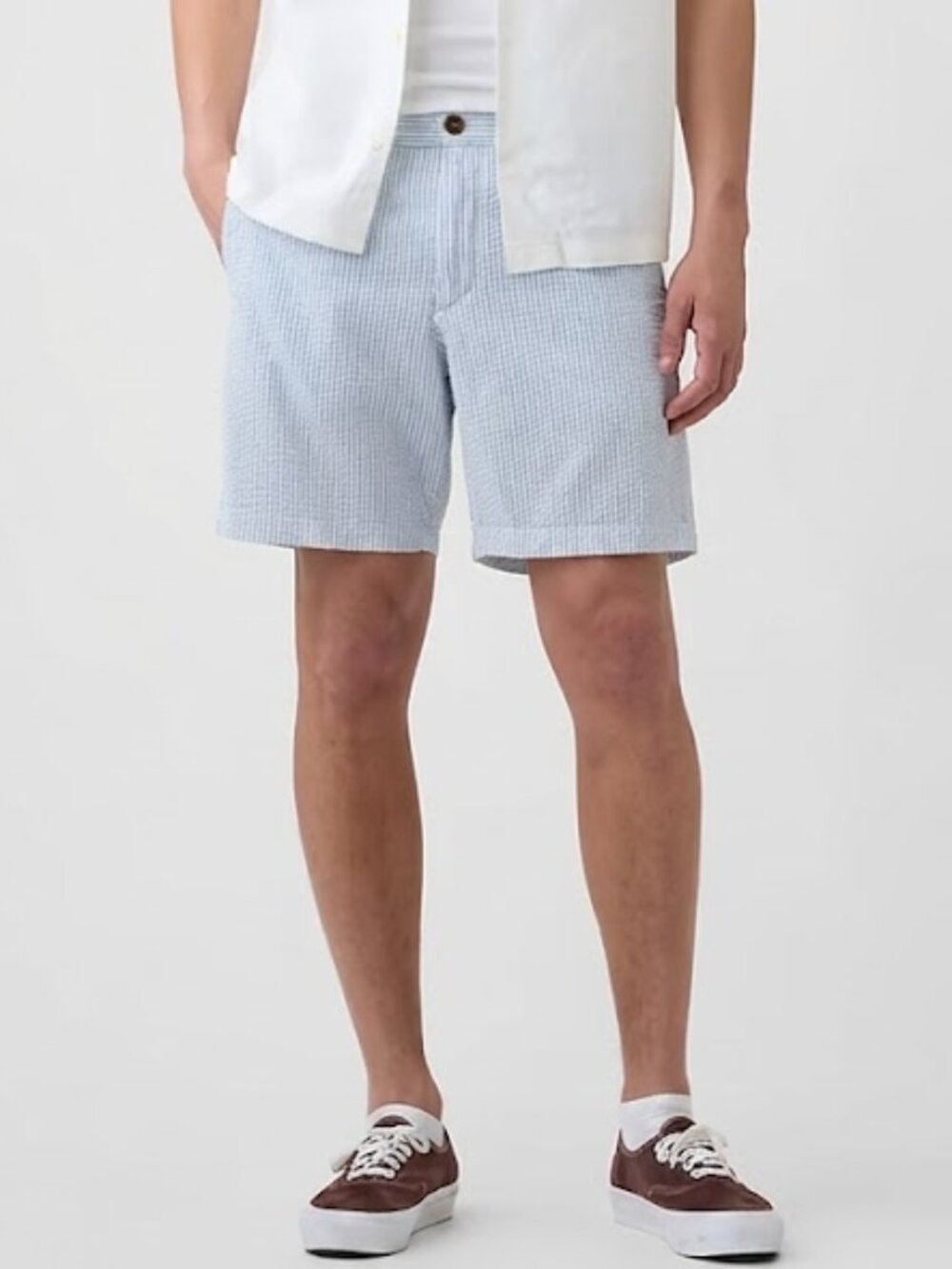 J.Crew 9" Stretch Seersucker Chino Shorts Light Blue Size 32